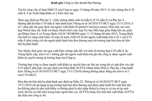 Công văn 487/XNK-XXHH năm 2013 chứng thư C/O mẫu E