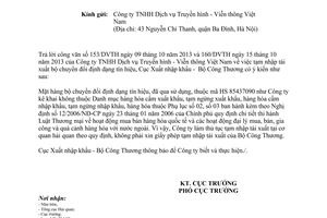 Công văn 486/XNK-TMQT năm 2013 tạm nhập tái xuất bộ chuyển đổi định dạng tín hiệu