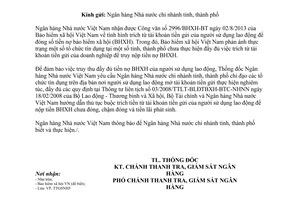 Công văn 7818/NHNN-TTGSNH năm 2013 trích từ tài khoản tiền gửi đóng số tiền nợ bảo hiểm xã hội