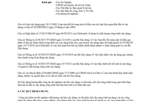 Công văn 656/SXD-GĐ&QLCL 2013 hướng dẫn thí nghiệm vật liệu xây dựng kết cấu cấu kiện công trình Lai Châu