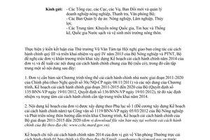 Công văn 4942/BNN-TCCB năm 2013 cải cách hành chính năm 2014