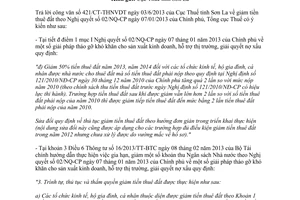 Công văn 3581/TCT-CS năm 2013 giảm tiền thuê đất