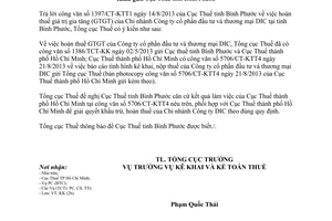 Công văn 3580/TCT-KK năm 2013 hoàn thuế giá trị gia tăng