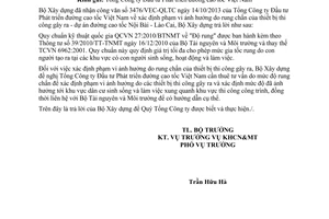 Công văn 366/BXD-KHCN năm 2013 xác định phạm vi ảnh hưởng do rung chấn đường cao tốc Nội Bài