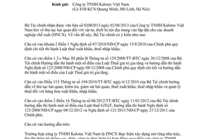 Công văn 14899/BTC-CST năm 2013 thuế giá trị gia tăng vật tư thi công lắp đặt cho doanh nghiệp chế xuất