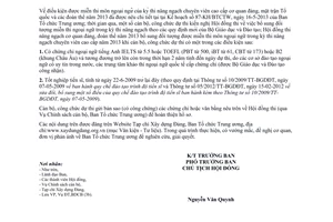 Công văn 5700-CV/BTCTW năm 2013 miễn thi ngoại ngữ nâng ngạch chuyên viên cao cấp