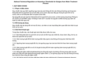 Quy chuẩn kỹ thuật quốc gia QCVN 50:2013/BTNMT về ngưỡng nguy hại đối với bùn thải từ quá trình xử lý nước do Bộ Tài nguyên và Môi trường ban hành