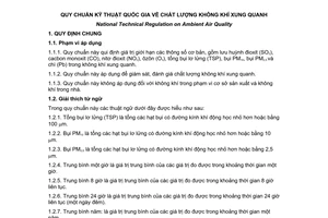 Quy chuẩn kỹ thuật quốc gia QCVN 05:2013/BTNMT về chất lượng không khí xung quanh do Bộ Tài nguyên và Môi trường ban hành