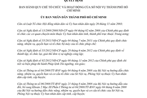 Quyết định 49/2013/QĐ-UBND Quy chế tổ chức hoạt động Sở Nội vụ Hồ Chí Minh
