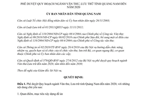 Quyết định 2995/QĐ-UBND năm 2013 Quy hoạch Văn thư Lưu trữ Quảng Nam 2020