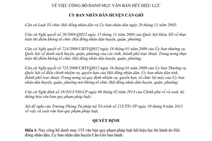 Quyết định 1059/QĐ-UBND năm 2013 danh mục văn bản hết hiệu lực Cần Giờ Hồ Chí Minh