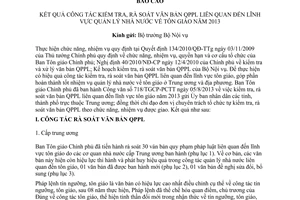 Báo cáo 119/BC-TGCP 2013 kết quả rà soát văn bản quy phạm pháp luật quản lý nhà nước tôn giáo