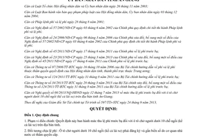 Quyết định 37/2013/QĐ-UBND năm 2013 tỷ lệ thu lệ phí trước bạ ô tô chở người dưới 10 chỗ ngồi An Giang