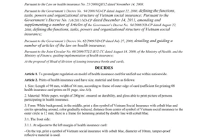 Decision No. 1055/QD-BHXH 2013 on promulgating model of health insurance card