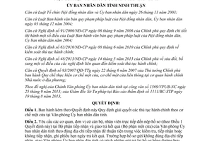 Quyết định 65/2013/QĐ-UBND Quy định giải quyết thủ tục hành chính cơ chế một cửa Ninh Thuận