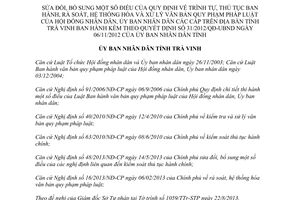 Quyết định 37/2013/QĐ-UBND sửa đổi Quyết định trình tự ban hành rà soát văn bản Trà Vinh