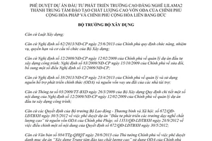 Quyết định 926/QĐ-BXD 2013 đầu tư Trung tâm đào tạo chất lượng cao vốn ODA Pháp Đức