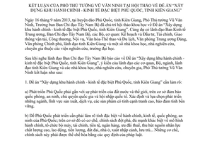 Thông báo 365/TB-VPCP năm 2013 kết luận xây dựng khu hành chính kinh tế Phú Quốc