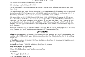 Quyết định 2736/QĐ-UBND năm 2013 Quy hoạch xây dựng Trung tâm Dịch vụ y tế Vĩnh Phúc