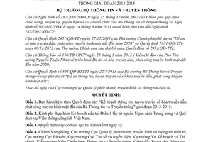 Quyết định 1260/QĐ-BTTTT năm 2013 Kế hoạch thông tin tuyên truyền số hóa truyền hình