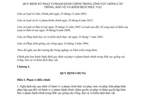 Nghị định 114/2013/NĐ-CP xử phạt vi phạm hành chính giống cây trồng bảo vệ thực vật