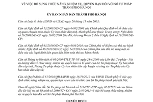 Quyết định 5995/QĐ-UBND năm 2013 chức năng nhiệm vụ quyền hạn Sở Tư pháp Hà Nội