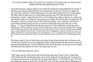 Chỉ thị 16/CT-UBND 2013 bảo vệ hành lang an toàn giao thông đường bộ Hà Tĩnh