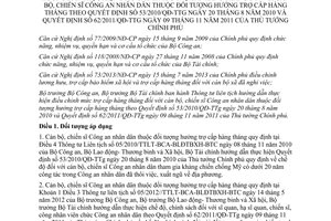 Thông tư liên tịch 10/2013/TTLT-BCA-BTC mức trợ cấp hàng tháng Công an nhân dân Quyết định 53/2010/QĐ-TTg