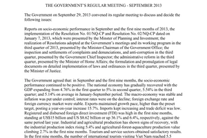 Resolution No. 112/NQ-CP the Government’s regular meeting September 2013