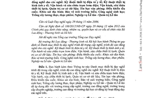 Thông tư 20/2013/TT-BLĐTBXH Danh mục thiết bị dạy nghề trung cấp cao đẳng