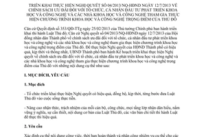 Kế hoạch 159/KH-UBND năm 2013 chính sách ưu đãi phát triển khoa học công nghệ Hà Nội