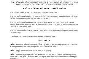 Quyết định 2436/QĐ-UBND năm 2013 Xây dựng xã hội học tập giai đoạn 2012 2020 Quảng Bình
