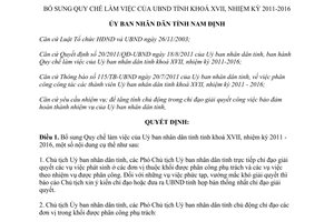 Quyết định 31/2013/QĐ-UBND Quy chế làm việc UBND tỉnh Nam Định khóa XVII nhiệm kỳ 2011 - 2016