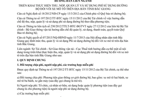 Hướng dẫn liên ngành 06/HDLN-STC-SGTVT-CT quản lý phí sử dụng đường bộ xe mô tô Bắc Giang