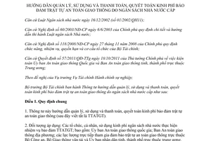Thông tư 137/2013/TT-BTC quản lý quyết toán kinh phí bảo đảm trật tự an toàn giao thông