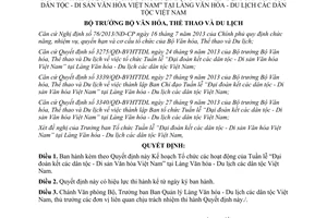 Quyết định 3482/QĐ-BVHTTDL năm 2013 Tuần lễ Đại đoàn kết các dân tộc Di sản Văn hóa Việt Nam