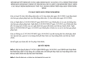 Quyết định 730/QĐ-UBND năm 2013 chi định mức chi kiểm soát thủ tục hành chính Ninh Bình