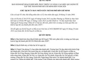 Quyết định 5512/QĐ-UBND 2013 Đổi mới hiệu quả kinh tế tập thể thành phố Hồ Chí Minh