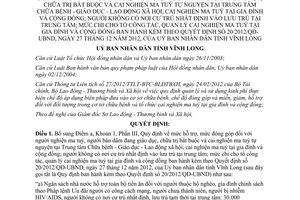 Quyết định 09/2013/QĐ-UBND sửa đổi Quyết định mức hỗ trợ người nghiện ma tuý Vĩnh Long