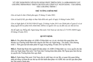 Quyết định 1819/QĐ-TTg năm 2013 đàm phán phát triển Ngân hàng Tài chính