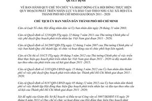 Quyết định 5730/QĐ-UBND năm 2013 Hội đồng Quy hoạch nhân lực đào tạo Hồ Chí Minh 2011-2020