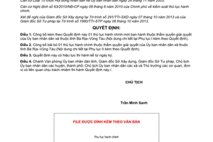 Quyết định 2363/QĐ-UBND 2013 thủ tục hành chính mới bãi bỏ Ủy ban nhân dân xã Bà Rịa Vũng Tàu