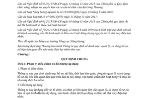 Thông tư 24/2013/TT-BCT  danh mục quản lý sử dụng hồ sơ tài liệu liên quan nhà máy điện hạt nhân