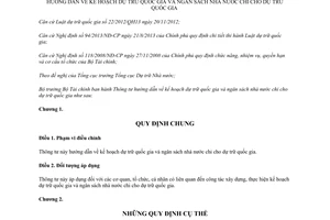 Thông tư 145/2013/TT-BTC kế hoạch dự trữ ngân sách nhà nước quốc gia