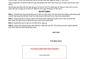 Quyết định 2361/QĐ-UBND 2013 thủ tục hành chính mới bãi bỏ Sở Xây dựng Bà Rịa Vũng Tàu