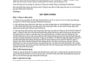 Thông tư 35/2013/TT-BGTVT xếp hàng hóa trên xe ôtô tham gia giao thông trên đường bộ