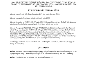 Quyết định 49/2013/QĐ-UBND phối hợp kiểm tra đối chiếu sử dụng thông tin Cơ sở dữ liệu quốc gia Lâm Đồng