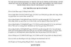 Quyết định 301/QĐ-QLD năm 2013 Danh mục 01 thuốc sản xuất trong nước điều trị nghiện