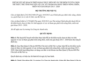 Quyết định 1152/QĐ-BNV năm 2013 phê duyệt Kế hoạch thực hiện Đề án thí điểm tuyển chọn trí thức trẻ