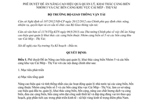 Quyết định 3304/QĐ-BGTVT năm 2013 Nâng cao hiệu quả quản lý khai thác cảng biển Cái Mép Thị Vải